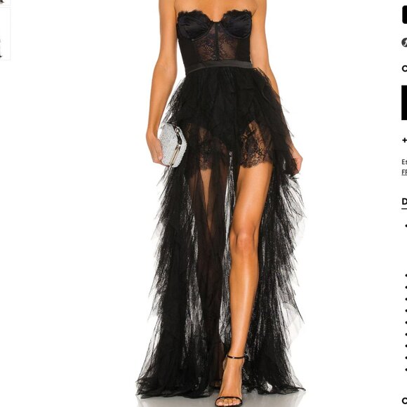 For Love and Lemons x REVOLVE Bustier Gown Black XS - Picture 1 of 1